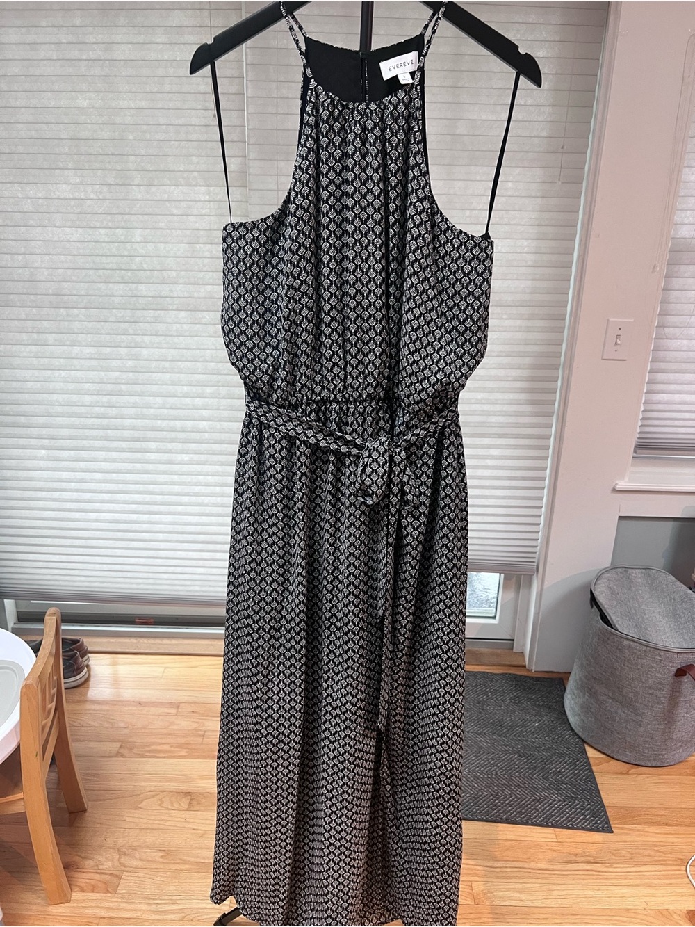 Evereve Black and White Printed Halter Dress Size L - Picture 4 of 8